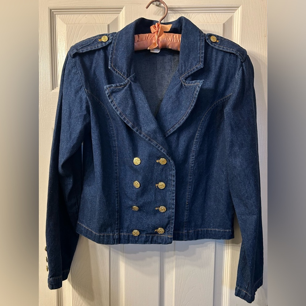 Vintage Forenza WOMEN/ BLUE Jean JACKET LONG SLEEVE size 10